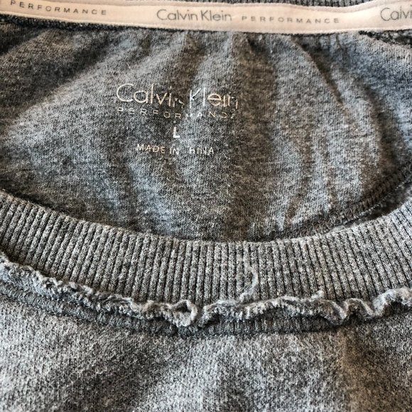 Calvin Klein Performance Grey Crewneck Crop Sweatshirt - Picture 3 of 4